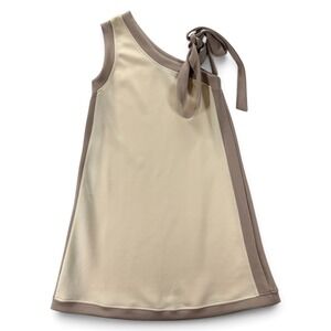 p. cill One Shoulder Tie Dress XS Colorblock Modal Stretch Soft Midi